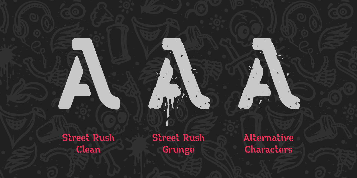 Beispiel einer Street Rush Grunge-Schriftart